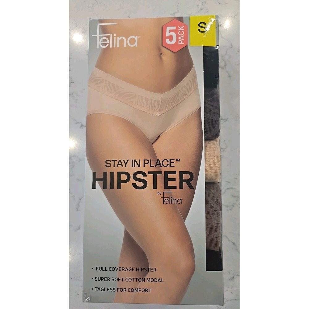 Felina 5 Pack Hipster Underwear, Multicolor , Size Small‎